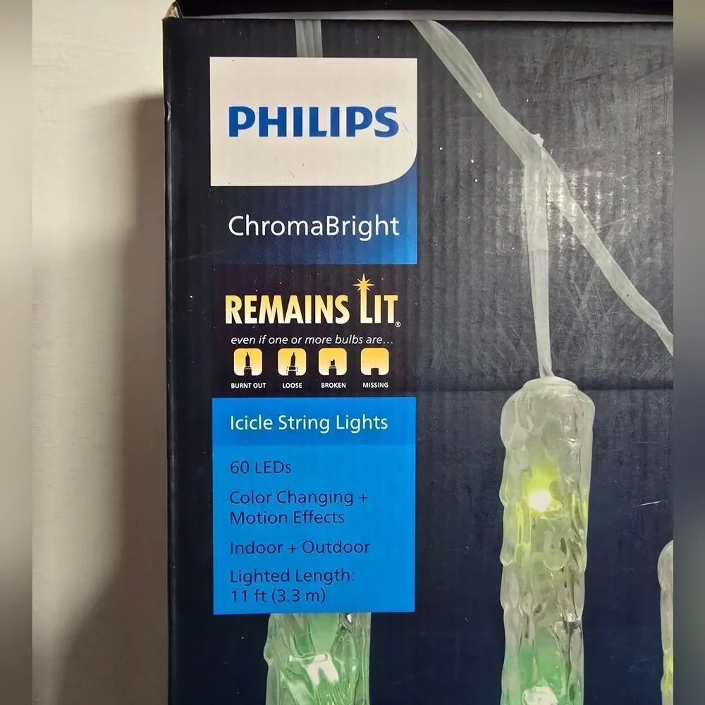Philips 12ct ChromaBright LED App Controlled Molded Icicle with RGB LED's